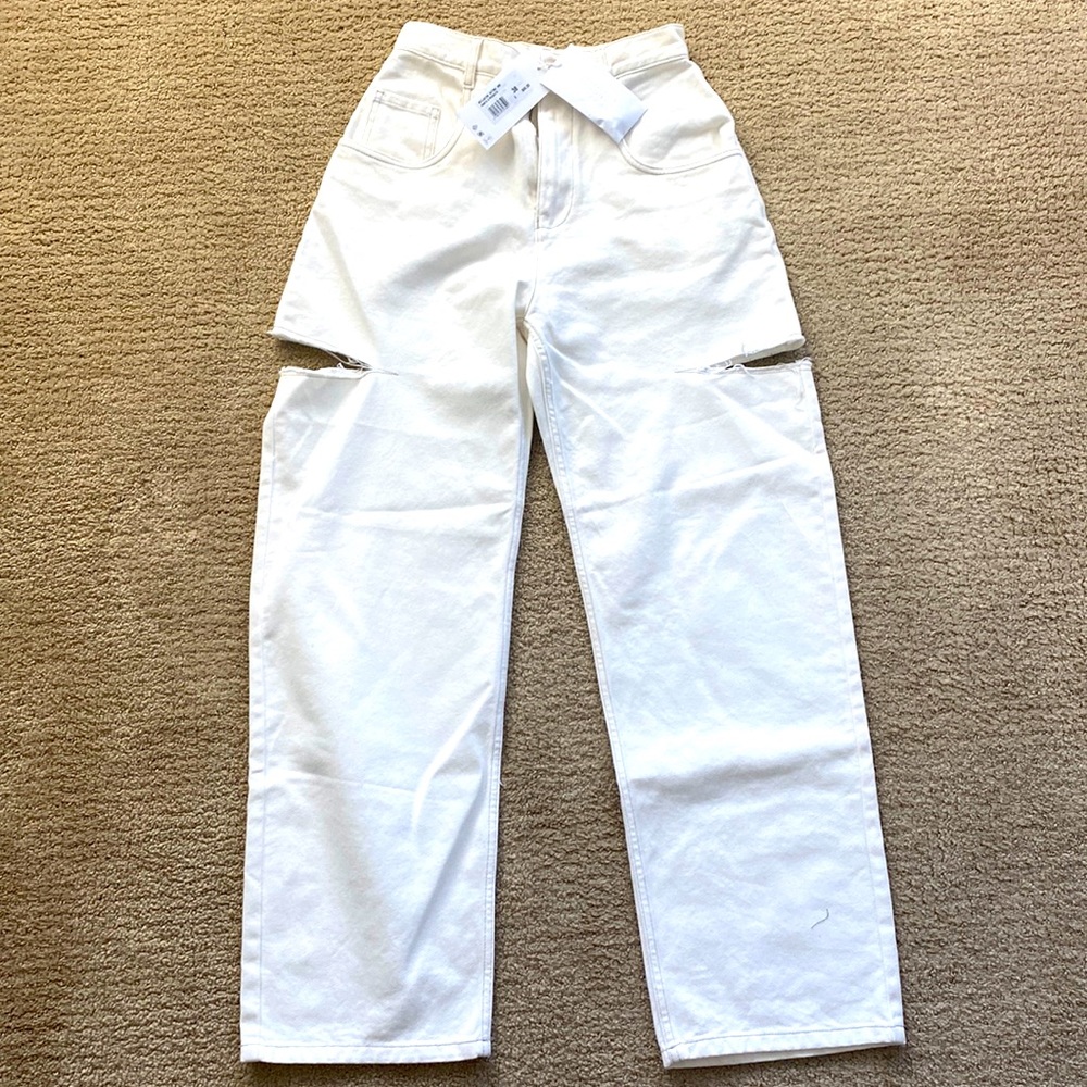 *Influencer Fave!!!!*- Maison Margiela Slit Jeans in Ivory!!!